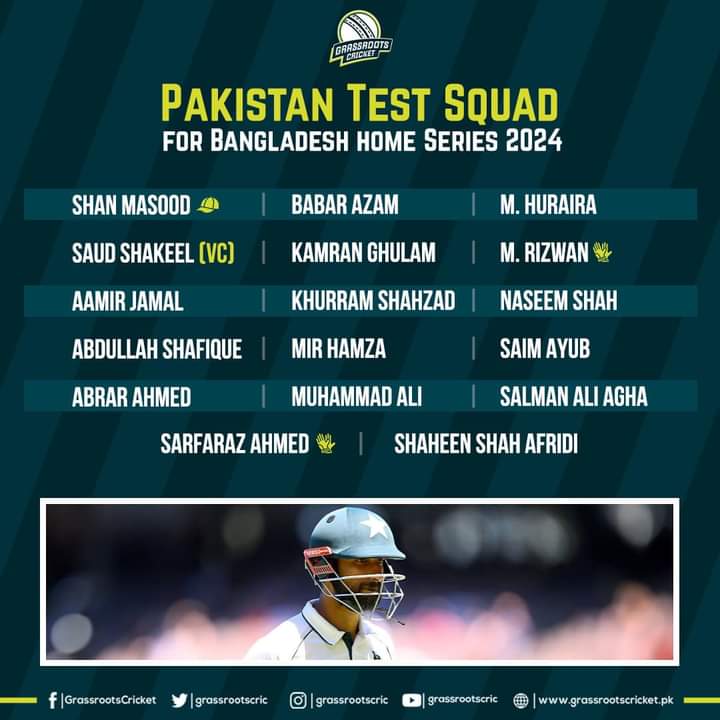 cricketsports56's tweet photo. Pakistan Test match ke leye player 🔥 @iNaseemShah @BabarArmy258 @iShaheenAfridi @iamamirofficial https://t.co/Ko7X17w53I