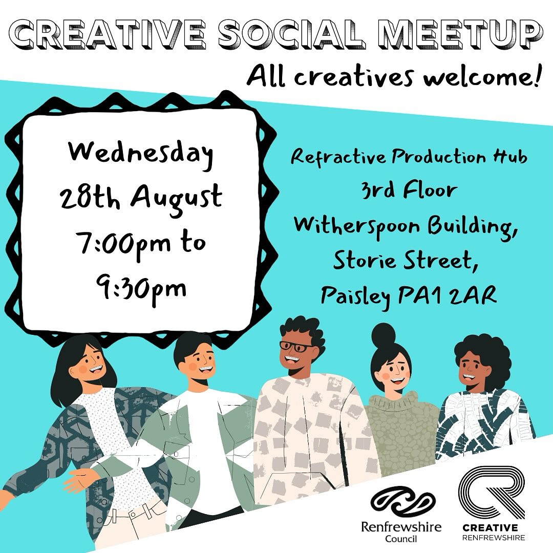 Creative Renfrewshire (@creative_ren) on Twitter photo Join us for a Creative Social Meetup on Aug 28th, 7:00-9:30pm at the Refactive Hub, Paisley! Network with local creatives & hear about new opportunities. Don’t miss out! #CreativeMeetup <a href="/refractivescot/">Refractive</a> <a href="/onerenculture/">OneRen Culture</a> <a href="/PaisleyIn/">Made in Paisley</a> <a href="/createpaisley/">CREATE Paisley</a> Join us for a Creative Social Meetup on Aug 28th, 7:00-9:30pm at the Refactive Hub, Paisley! Network with local creatives & hear about new opportunities. Don’t miss out! #CreativeMeetup <a href="/refractivescot/">Refractive</a> <a href="/onerenculture/">OneRen Culture</a> <a href="/PaisleyIn/">Made in Paisley</a> <a href="/createpaisley/">CREATE Paisley</a>