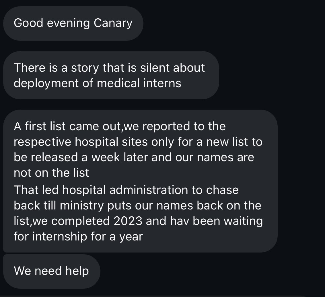 The plight of medical interns 💔. 
<a href="/ainbyoo/">Ainebyoona Emmanuel</a> <a href="/DianaAtwine/">Dr. Diana Atwine</a> <a href="/MargaretMuhanga/">Margaret Muhanga</a> 
These young doctors need your urgent help. They represent hundreds of their colleagues stuck with no answers for them.
