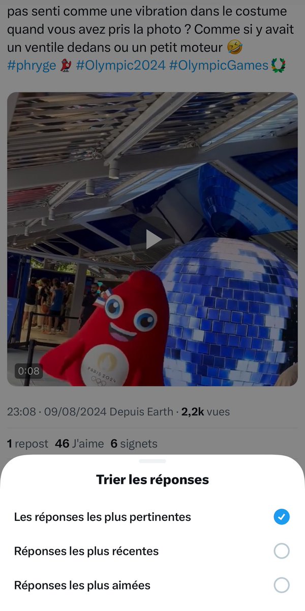 Nouveauté Twitter/X : le « tri » dans les réponses envoyées à un post. On est d’accord que l’affichage simple de l’intégralité des réponses n’est plus dispo ?