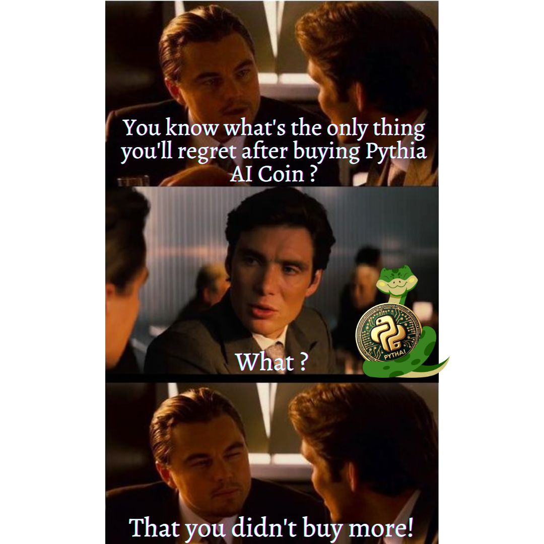 pythiaaicoin's tweet photo. ๐ Don't miss out on the next big thing in the crypto world! ๐ฐ The only regret you'll have after buying $PYTHIA is not grabbing more! ๐ Join the revolution and let Pythia AI lead you to the moon! ๐ #Crypto #MemeCoin #AI #PythiaAICoin #InvestSmart #Bitcoin #Ethereum https://t.co/8pSISOeuHN