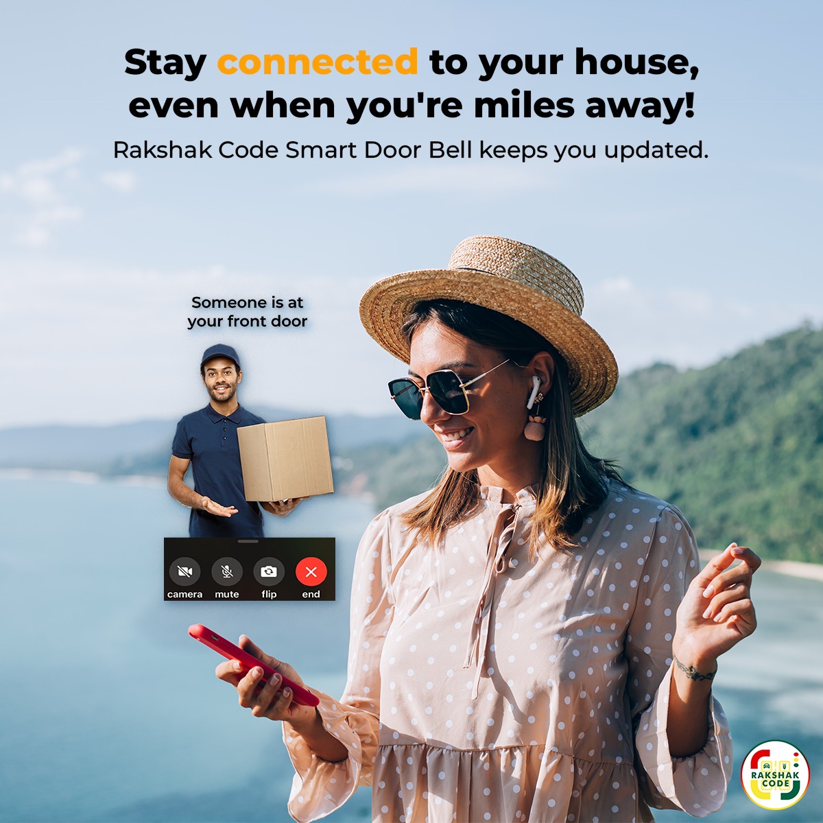 RakshakCode's tweet image. Stay connected, even when you're not home! Introducing the RakshakCode Smart Door Bell,
Just scan the QR code, and you're instantly in touch with whoever's at your door. Convenience and security, all in one!
#RakshakCode #homedelivery #StayConnected #SmartDoorBell #HomeSecurity