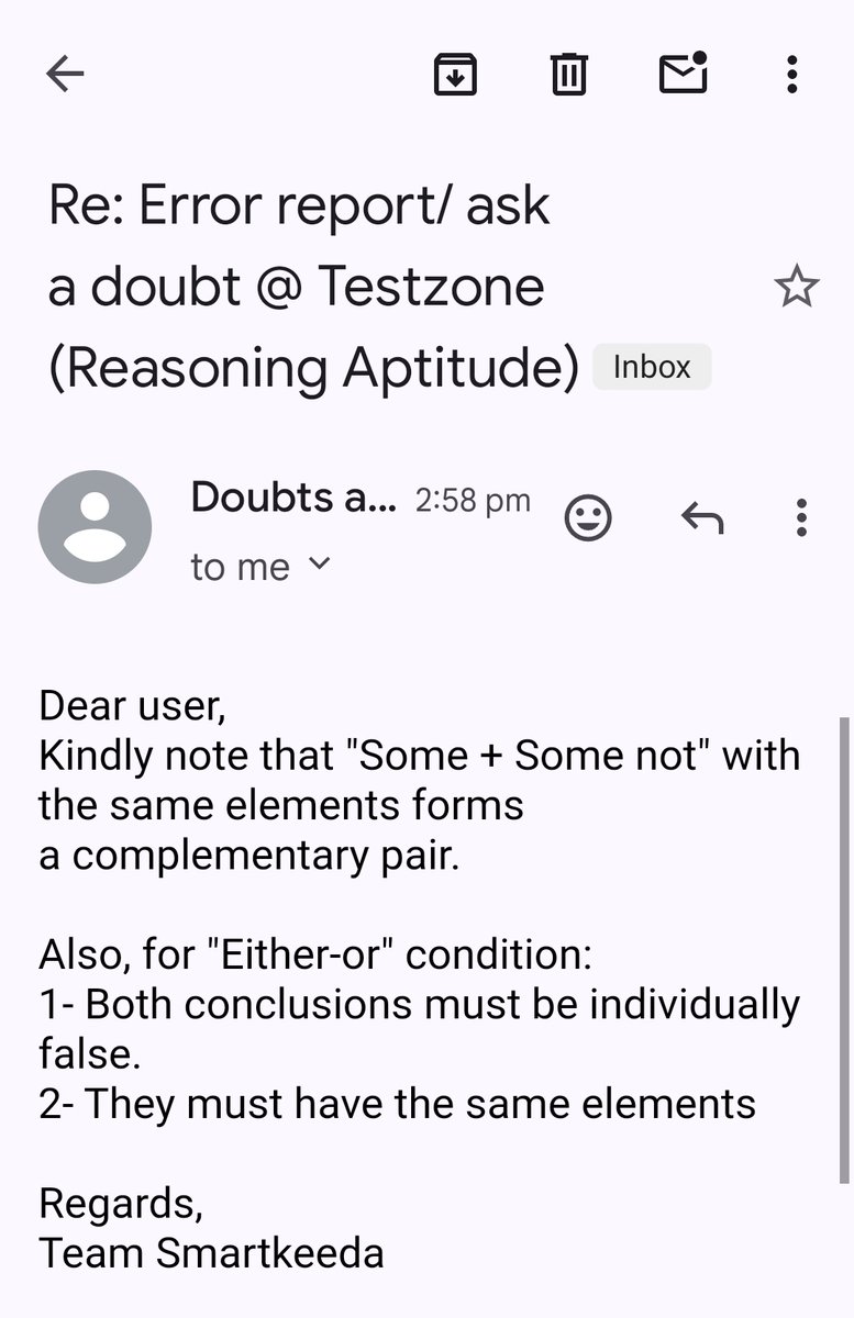 imratnesh01's tweet photo. I want to ask Smartkeeda experts that from when Some and Some not have become complementary pair as it is violating thumb rule of either or in syllogism i.e. When 1st one is true 2nd one should be definitely false and vice versa...@anilaggarwalpnb
@SmartKeeda https://t.co/gDouikFHgo