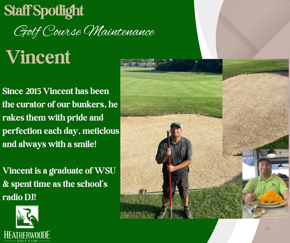 Saturday shoutout to the man who motivates us all to be better, nobody takes more pride in our course than Vincent! Little known fact, he orders his Skyline with extra cheese!