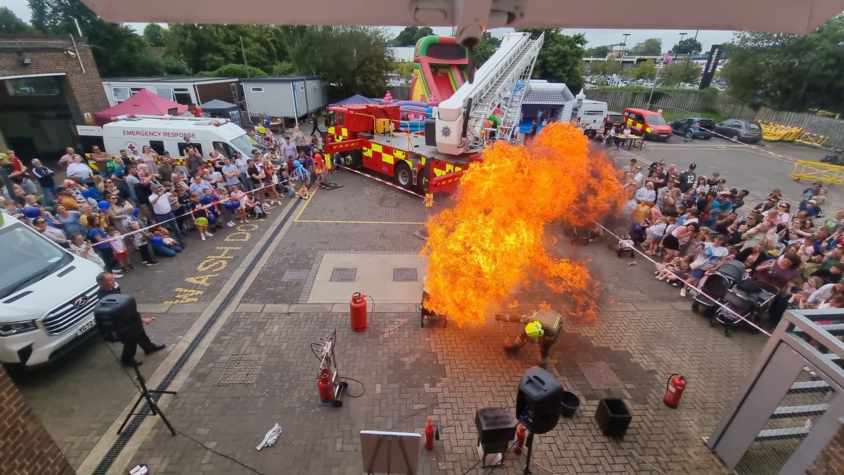 Blue watch entertaining the masses at Crawley fire station open day, get yourselves down there