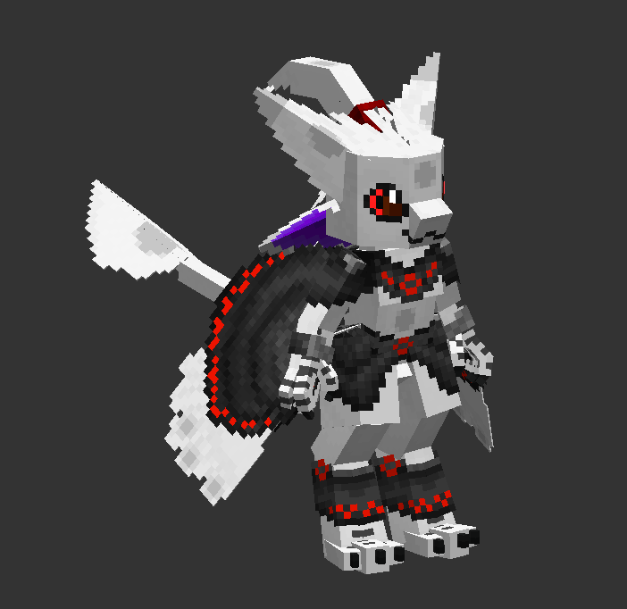 Since I was in the whole modifying pixel department, I decided to update my Eimilian textures to match up the ones I made for my Javali! (Also changed the tail feather) #avali #Minecraft
