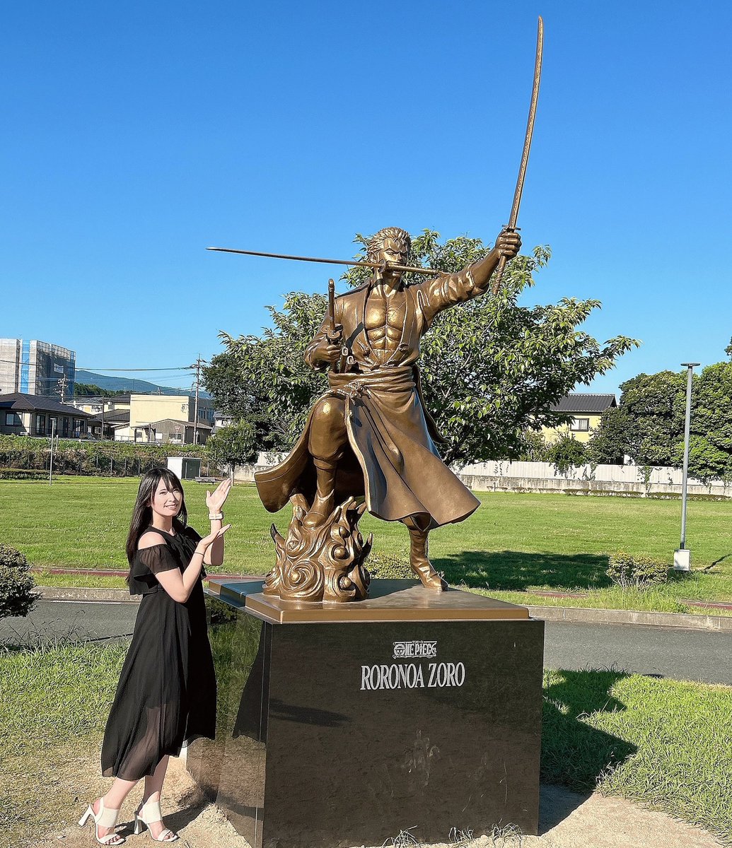 ONEPIECE熊本復興プロジェクト ❗️ #麦わらの一味 の銅像が設置され