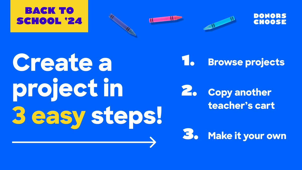 Hey awesome educators! 🎉 Need #DonorsChoose inspo? We’ve got you! Head to secure.donorschoose.org/teacher/projec… to start browsing! 

(BONUS: On Aug 14, the Gates Foundation will match all donations to projects by at least 50%.) 🚀📚