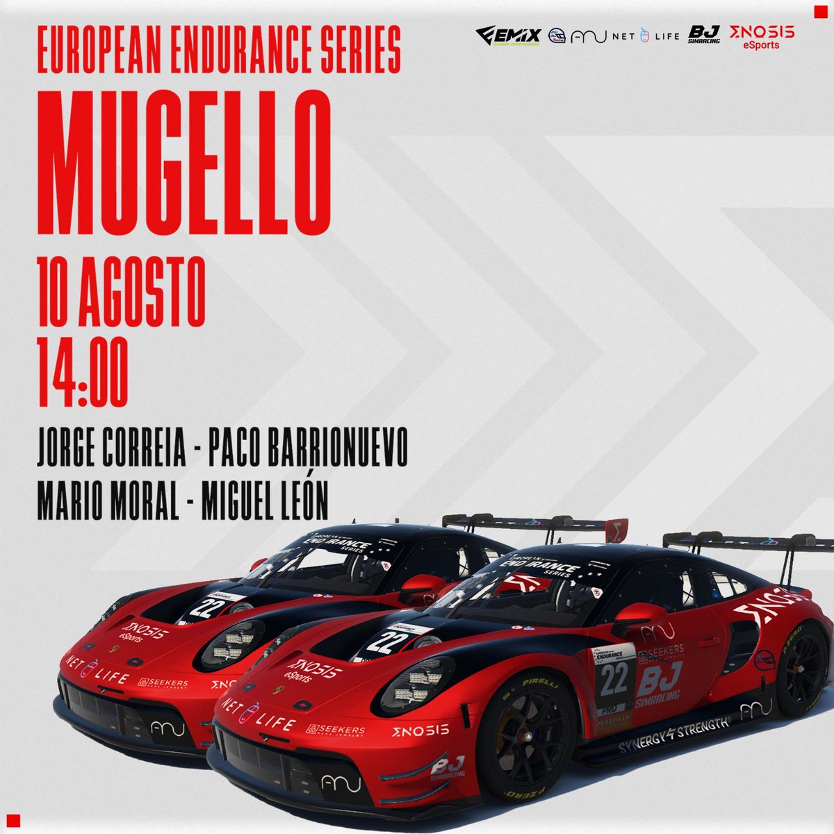 Enosis eSports (@e_enosis) on Twitter photo Ya en marcha una nueva ronda #iEESA en Mugello! Cuatro horas por delante para los cuatro pilotos de Enosis! Mucha suerte a <a href="/antizyklon/">Jorge Correia</a> <a href="/paco_elchino/">Paco Elchino</a> <a href="/ToBeRFiSh/">ToBeR FiSh</a> <a href="/miguii993/">Miguel Leon</a> !!! #iracing #simracing Ya en marcha una nueva ronda #iEESA en Mugello! Cuatro horas por delante para los cuatro pilotos de Enosis! Mucha suerte a <a href="/antizyklon/">Jorge Correia</a> <a href="/paco_elchino/">Paco Elchino</a> <a href="/ToBeRFiSh/">ToBeR FiSh</a> <a href="/miguii993/">Miguel Leon</a> !!! #iracing #simracing