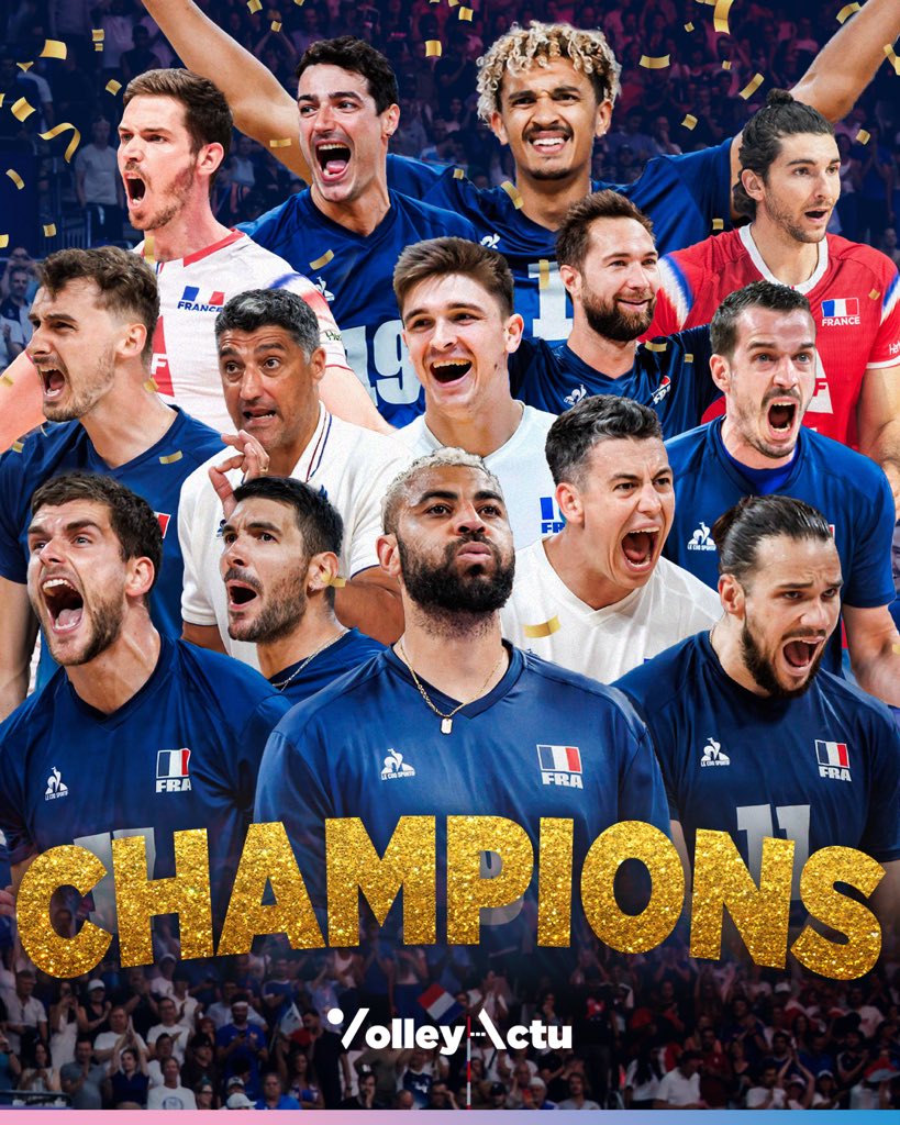 🥇 𝐂𝐇𝐀𝐌𝐏𝐈𝐎𝐍𝐒 𝐎𝐋𝐘𝐌𝐏𝐈𝐐𝐔𝐄𝐒 🥇

Nos Bleus conservent leur titre de champions olympiques en s'imposant contre la Pologne 3-0 !!!

#Paris2024