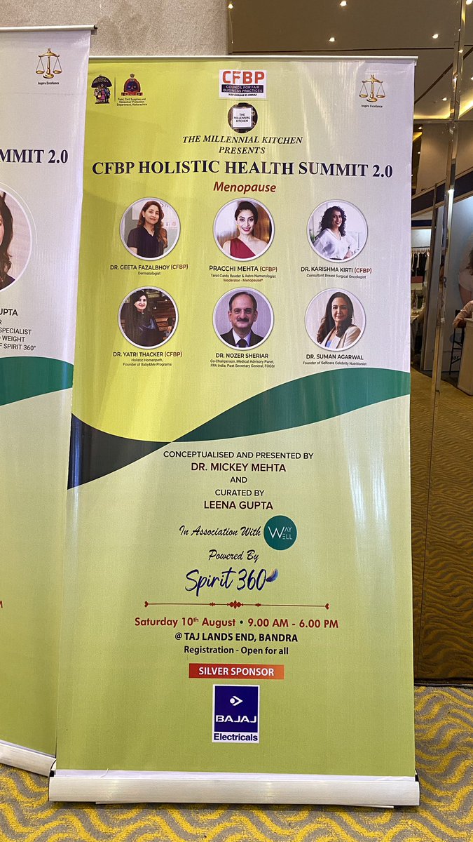 Honoured to speak on “Menopause” at the CFBP Holistic Health &amp; Wellness Summit 2.0 today with a great line of experts. 

Special thanks to @drmickeymehta for conceptualising and presenting this event. 

#CFBPSummit #Wellness #MenopauseAwareness