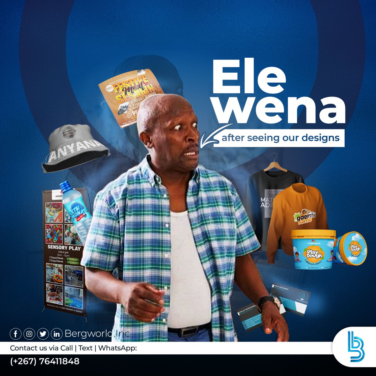 BergworldInc's tweet image. Don&apos;t be stuck wondering why we&apos;re so cheap yet dope, hit us up on the WhatsApp link below:

wa.me/c/26776411848

#GraphicDesign
#PushaBW
#SupportLocalBW