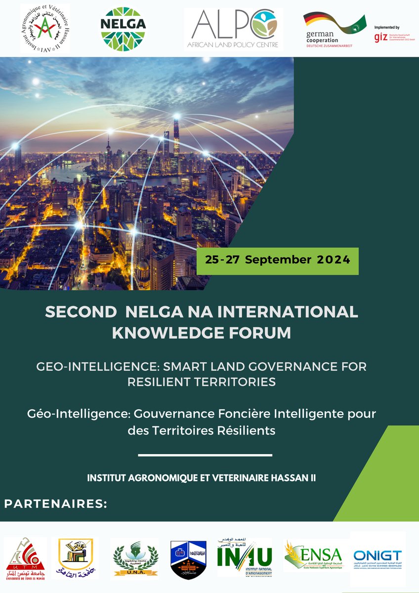 The NELGA NA International Knowledge Forum is an opportunity to invite you to share your knowledge, expertise and experience in the geospatial sciences, land governance, land policy and sustainable development paradigms. send your abstracts to: nelga@iav.ac.ma, by August 25, 2024