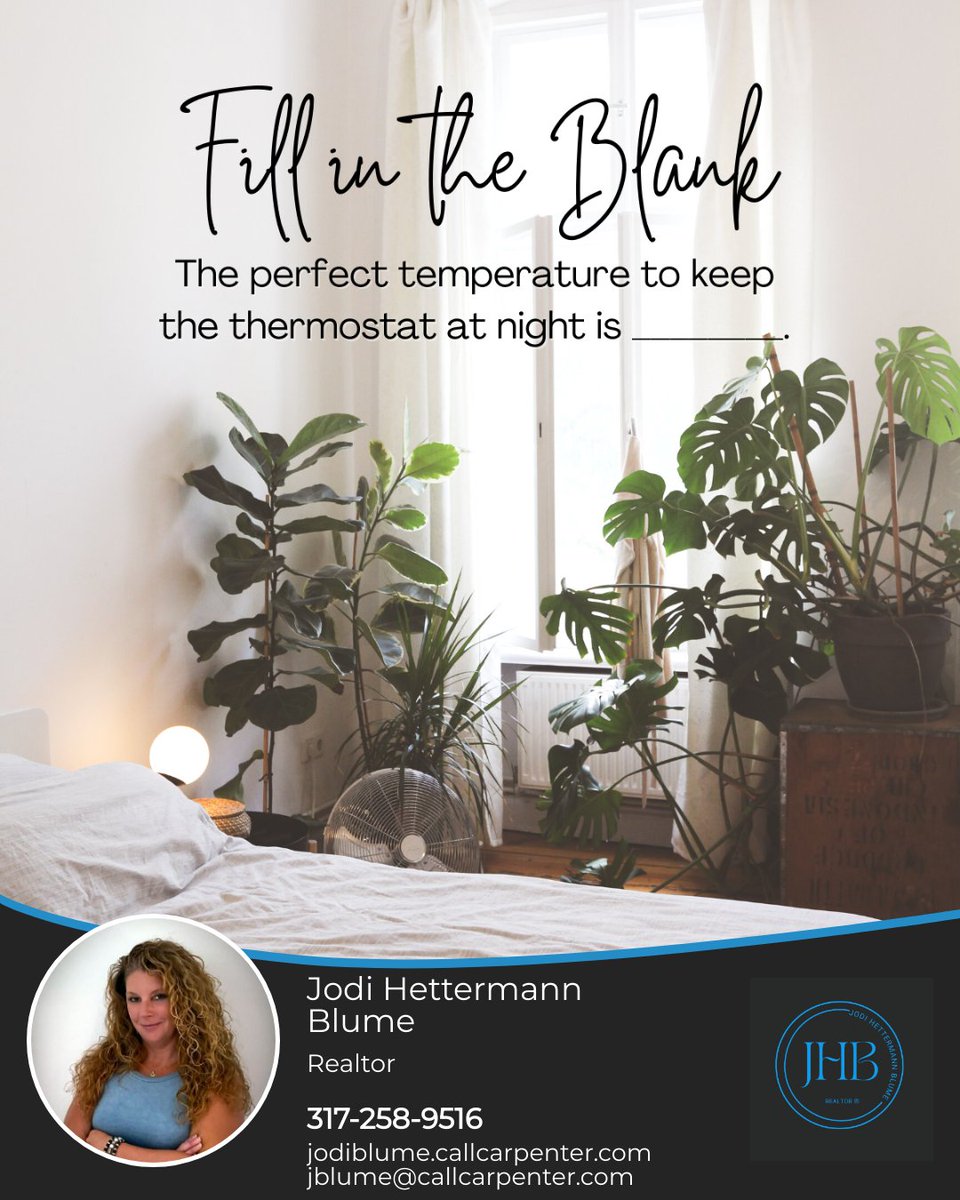 JodiHettermann's tweet photo. How do you like your room temperature to be when you sleep? This is always a debate!

#HomeswithHettermann #sold #sayyestotheaddress #Indyhomes #Geisthomes #makethemove #Indyliving #homesweethome #carpentergeist #callcarpenter #buysellinvest https://t.co/yOQbBSYNZz