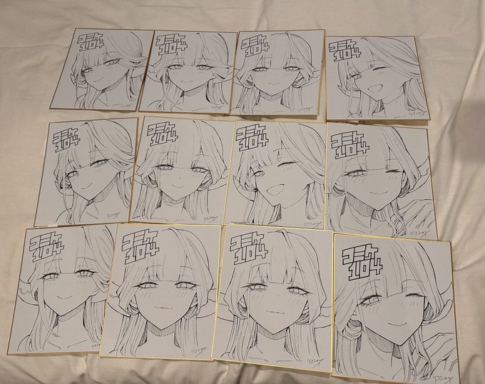 色紙出来たので寝ます!コミケ参加される方々は明日よろしくお願いします! 