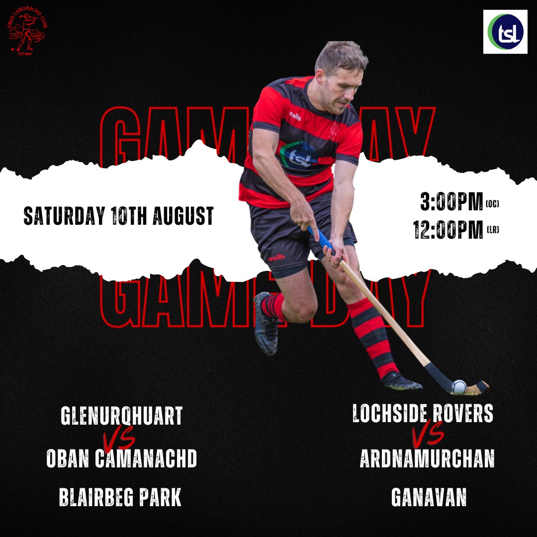 *A glitch with the post - apologies!

But 2 games for you all today! Lochside are already underway at Ganavan, sporting a 5 nil lead so far! 

With the seniors set to throw up at 3! 🏑

@ShintyCentral | <a href="/camanachd/">Shinty</a> | <a href="/Glenshinty/">GlenUrquhart Shinty</a> 

#WeAreObanCamanachd🔴⚫️