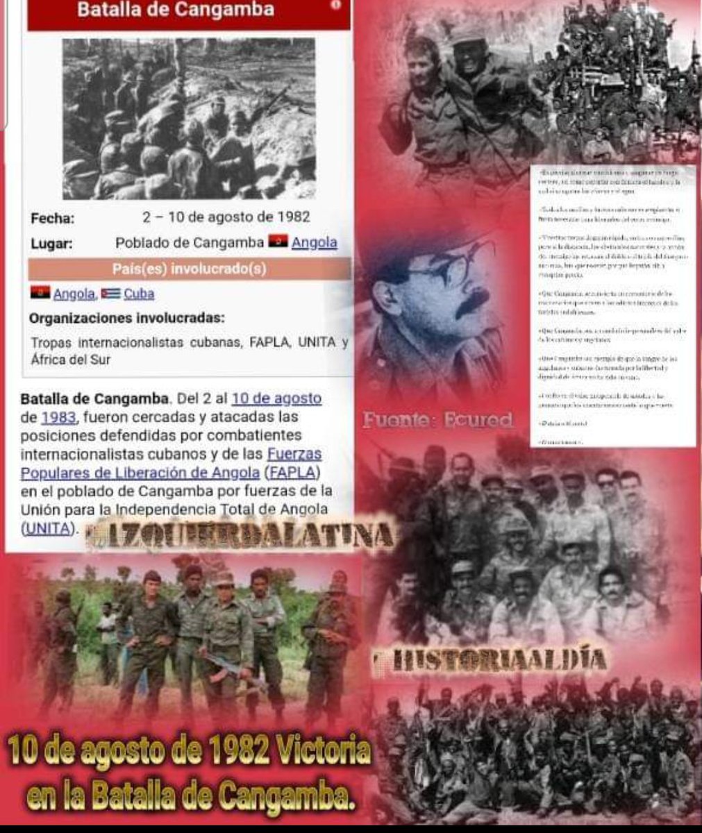 Tras las 👣 de la Historia 📖📝
Comparte, ama y Divulga la Historia. Efemérides 10 de agosto.
👣Se funda el Partido Bolchevique.
👣Se Desarticulan acciones de la Conspiración Trujillista.
👣Se funda el INRH.
👣Victoria en la Batalla de Cangamba.
#HistoriaAlDía #IzquierdaLatina