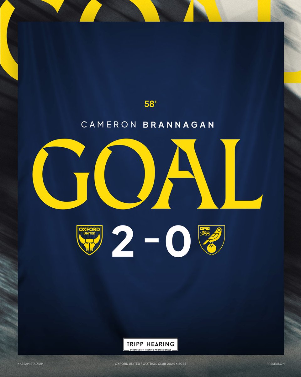 2-0 UNITED!

Brannagan grabs the second, smashing a first-time shot beyond Gunn. United are two to the good 👊

🟡 2-0 ⚪️ | 58' | #OUFC
