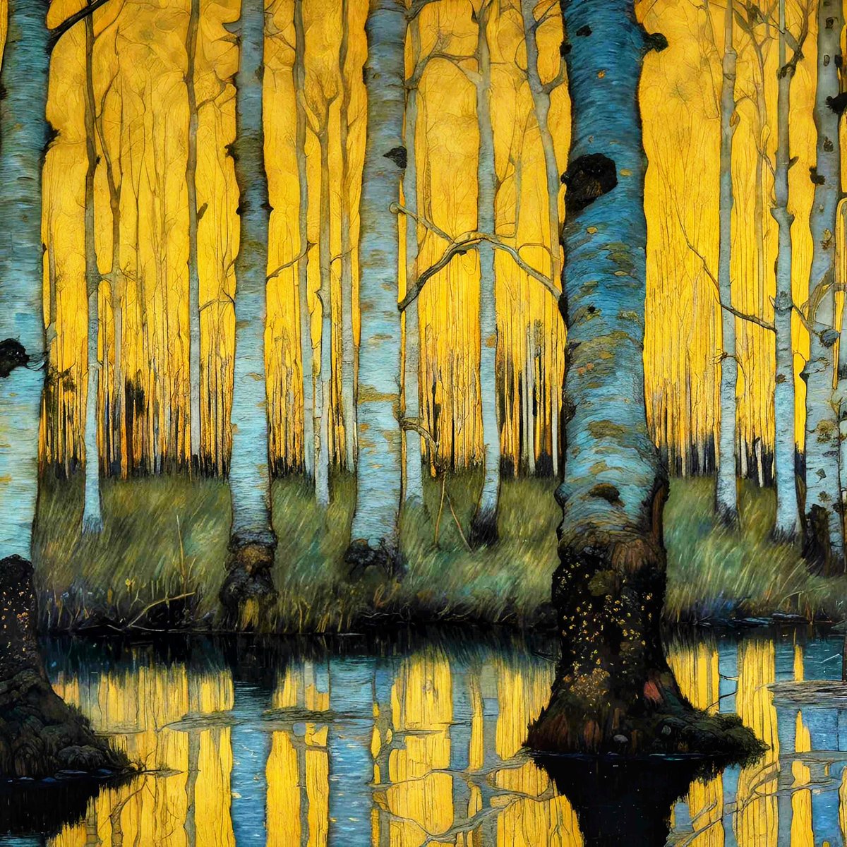Blue Birch Marsh, 2024 by Jef Bourgeau.