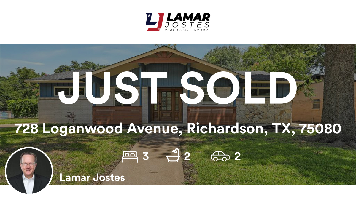 LamarJostes's tweet photo. 🛌 3 🛀 2 🚘 2
📍 728 Loganwood Avenue, Richardson, TX, 75080

My latest sale on RateMyAgent.
 0393986
https://t.co/2kZBVsaaPC

...
#exprealty
#dfwrealestate
#dfwrealtor
#dfwhomesforsale
#dallasrealestate
#dallashomesforsale
#northtexasrealestate
#northtexashomes... https://t.co/o0cWHS6O28