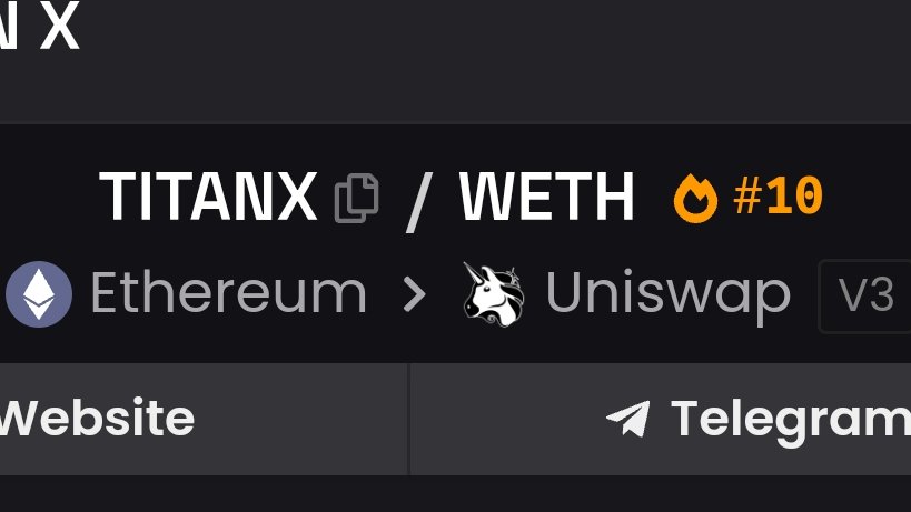 GenuineRealMoe's tweet photo. #TITANX is back in the top 10 of #ETHEREUM protocols on Dexscreener again!!!

$TITANX community is killing it!!!

We haven't even started yet!!!!

@inkayknows

#BUILDONTITANX https://t.co/lvE5o3KWXG