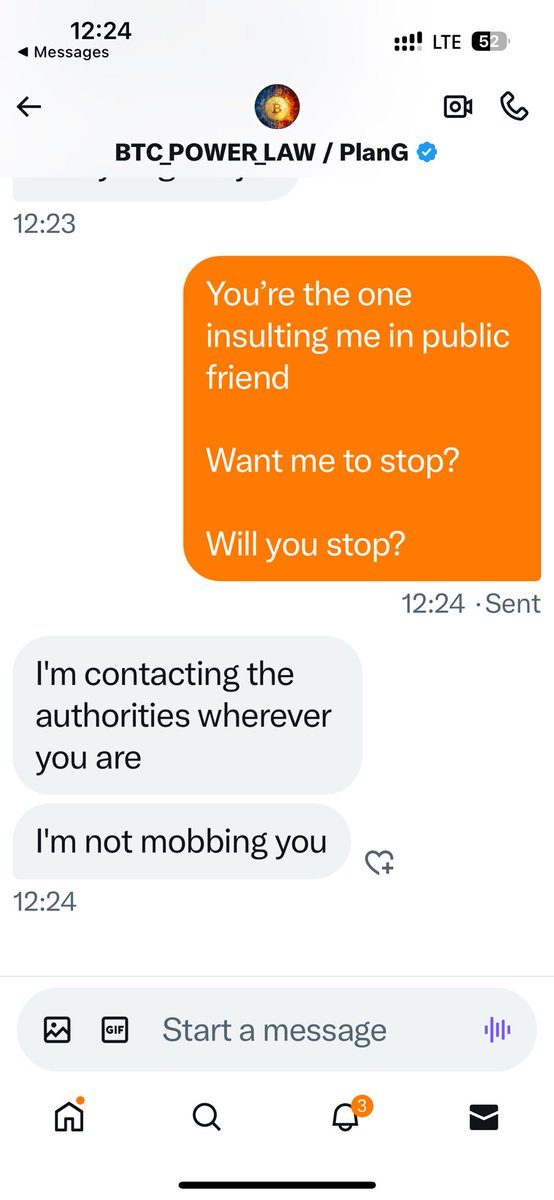 .<a href="/Giovann35084111/">Giovanni's BTC_POWER_LAW</a> is currently actively threatening - in my DM’s - to call the police &amp; send me “straight to jail” in my jurisdiction because of the spaghetti splitting meme.

This is #Bitcoin? 

<a href="/dotkrueger/">Fred Krueger</a> / <a href="/tomyoungjr/">Thomas Young</a> /<a href="/TheRealPlanC/">Plan C</a>