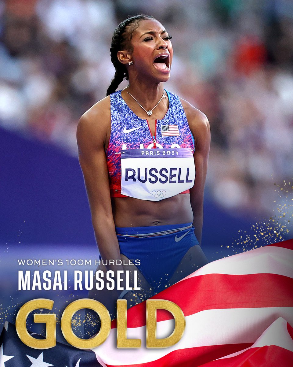One for one. ✅

Masai Russell wins GOLD at her first Olympic Games! #ParisOlympics