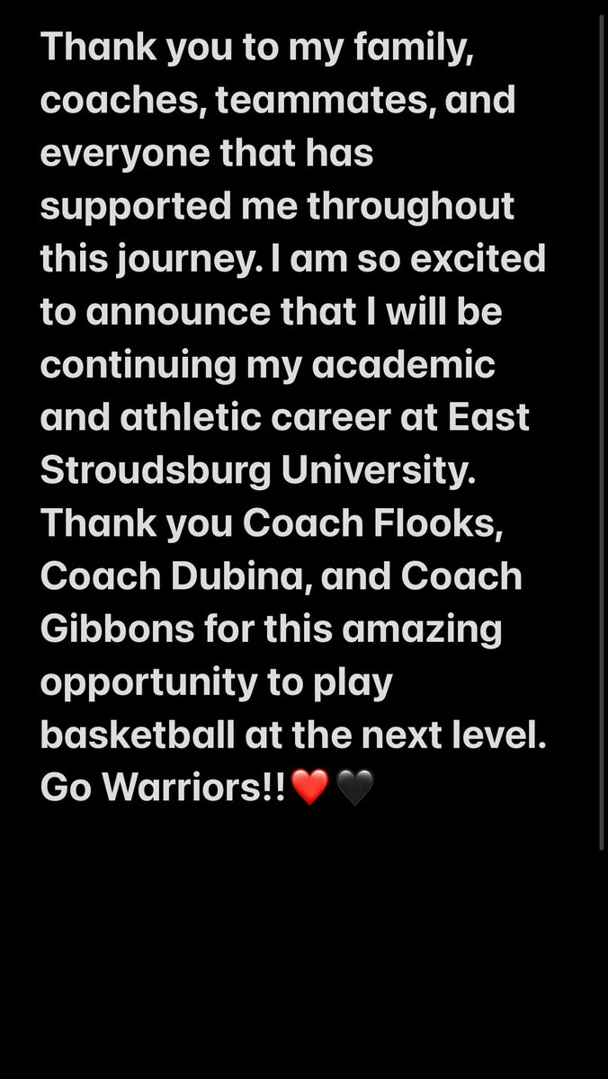 Go Warriors!!❤️🖤 <a href="/ESU_WBB/">East Stroudsburg Women's Basketball</a>