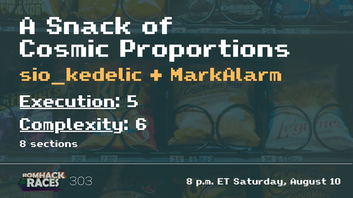 Six hours until <a href="/MarkAlarmTV/">MarkAlarm</a> and my first collab SMW project! Come join for 8 segments of fun at <a href="/RomhackRaces/">Romhack Races</a> at 5pm Pacific! It's gonna be a fun one :)