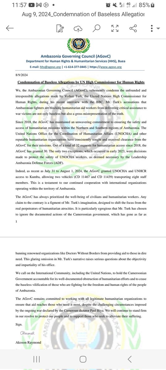 PresSecAgovc's tweet photo. AGovC Condemns  Baseless Allegations by UN High Commissioner for Human Rights @volker_turk @hrw,@africanews @UN @UNHumanRights @Refugees https://t.co/XXJNeIAPSY