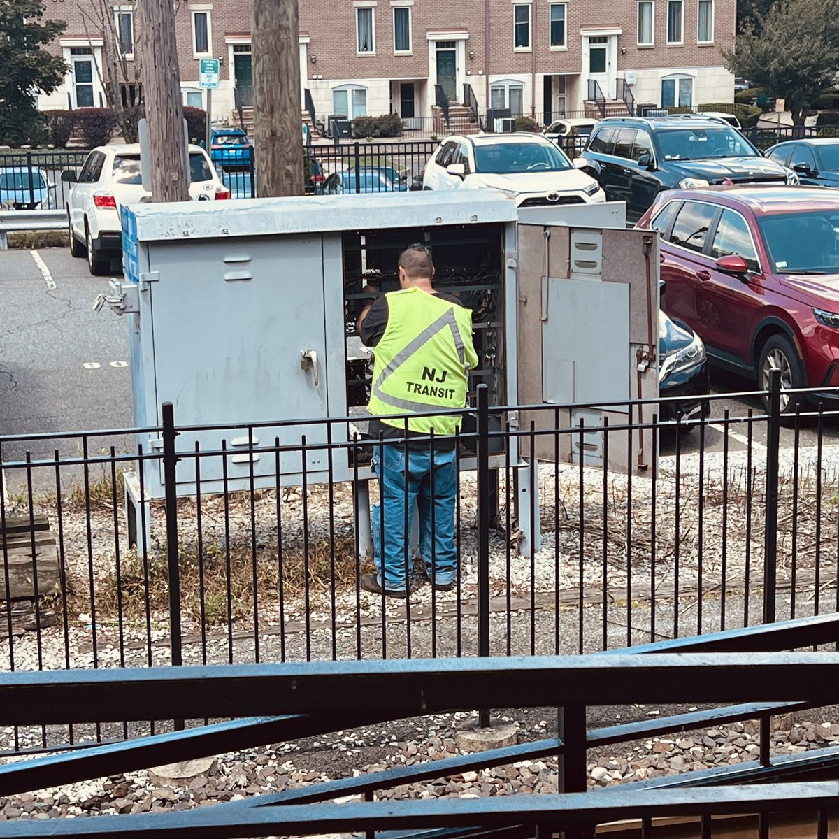 mwfwhatever's tweet photo. @FuckNjTransit this guy is switch around fuses in an attempt to get the 2:03 out of Dover running. At the moment nothing is moving. https://t.co/eKUKxbyZCW