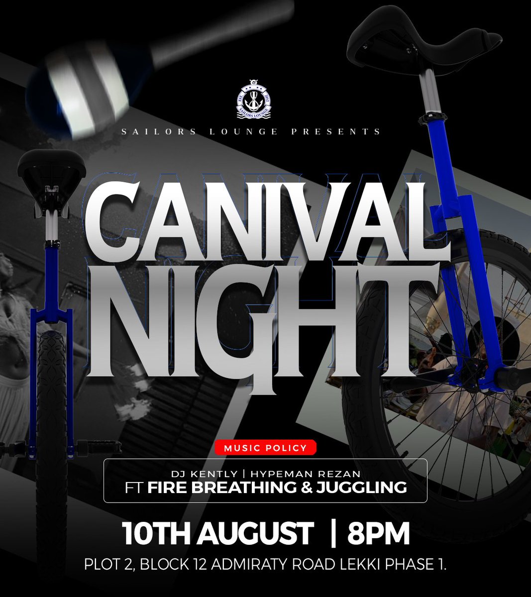 Our Carnival Theme Night is a Customer Favorite at Sailors Lounge!

Experience the best of; 
Belly dancers, 
Costumes dancers, 
Circus jugglers, 
Stunt men and lots more. 

Visit us at Admiralty way ,Lekki Phase 1 , Lagos Nigeria 

#SailorsLounge #FloatingBar #ThemedNights