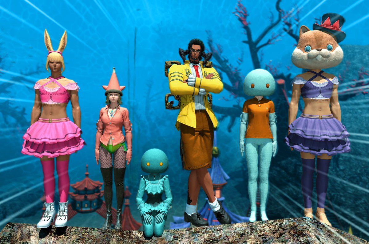 JaciBun's tweet photo. Guess the theme for raid night 👀

(ty to some friends who let me post this fun photo)
#FFXIV https://t.co/7zeXDy3I6W