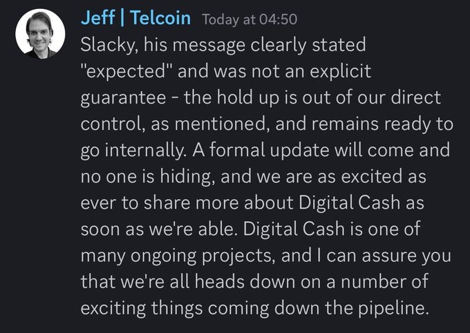 WoodsWoods1111's tweet photo. This is all we know now. Read these 4 messages. Yes..delayed but in my opinion still Bullish. #tel $tel #tecoin #telfam https://t.co/PrhYs3gC7r