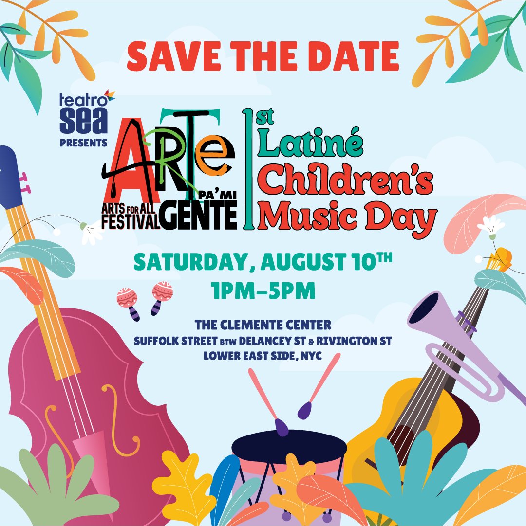 NYC Mayor's Office of Media & Entertainment (@madeinny) on Twitter photo Celebrate the free Latiné Children’s Musicat Annual Arte Pa’ Mi Gente Festival TODAY starting at 1pm at <a href="/the_clemente/">The Clemente</a>, featuring live performances and more! on.nyc.gov/3cRiLop
MOME's proud to support this afternoon of festivities from <a href="/TeatroSEA/">Teatro SEA</a>. 🎶 Celebrate the free Latiné Children’s Musicat Annual Arte Pa’ Mi Gente Festival TODAY starting at 1pm at <a href="/the_clemente/">The Clemente</a>, featuring live performances and more! on.nyc.gov/3cRiLop
MOME's proud to support this afternoon of festivities from <a href="/TeatroSEA/">Teatro SEA</a>. 🎶
