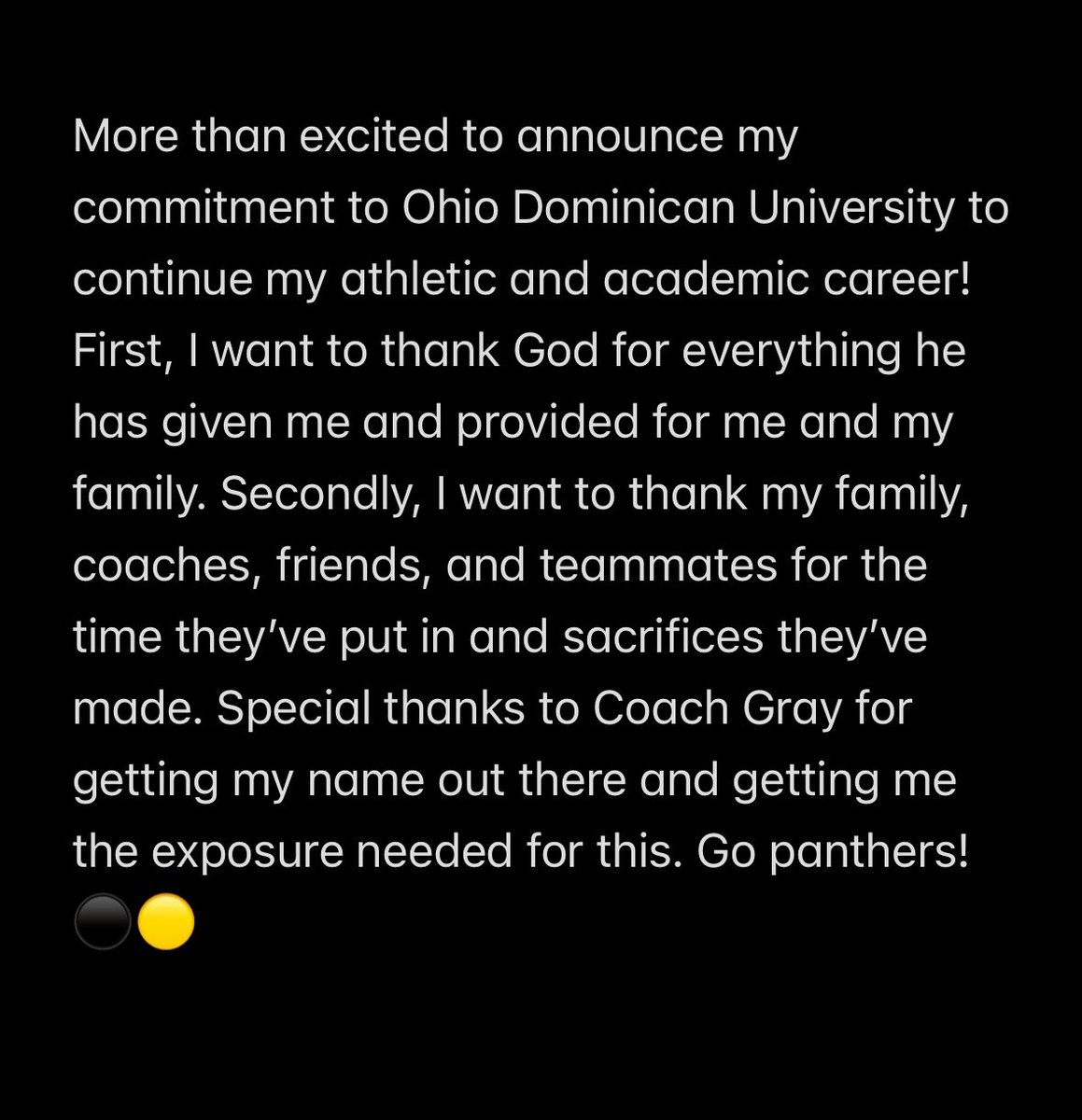 Thank you <a href="/CoachTones17/">C. Antonides</a> and <a href="/coleshaffer05/">Cole Shaffer</a> for giving me this opportunity! Truly a blessing, Go Panthers!!!