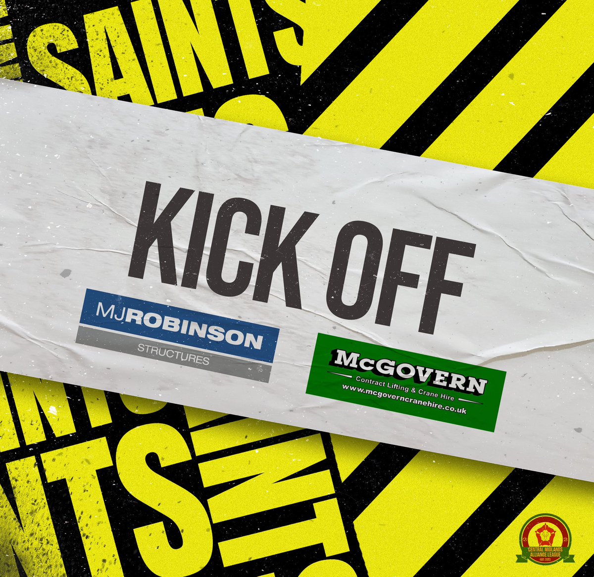⏰ KICK-OFF | We are underway in Holbrook against <a href="/BakewellTownFC/">Bakewell Town FC</a> in the <a href="/CentralMidsAll/">⚽️ Central Midlands Alliance ⚽️</a> league.

Come on #TheSaints 💛

Sponsored by <a href="/MJRobinsonStruc/">MJ Robinson Structures</a> &amp; <a href="/McGovern_Cranes/">McGovern Crane Hire</a>.