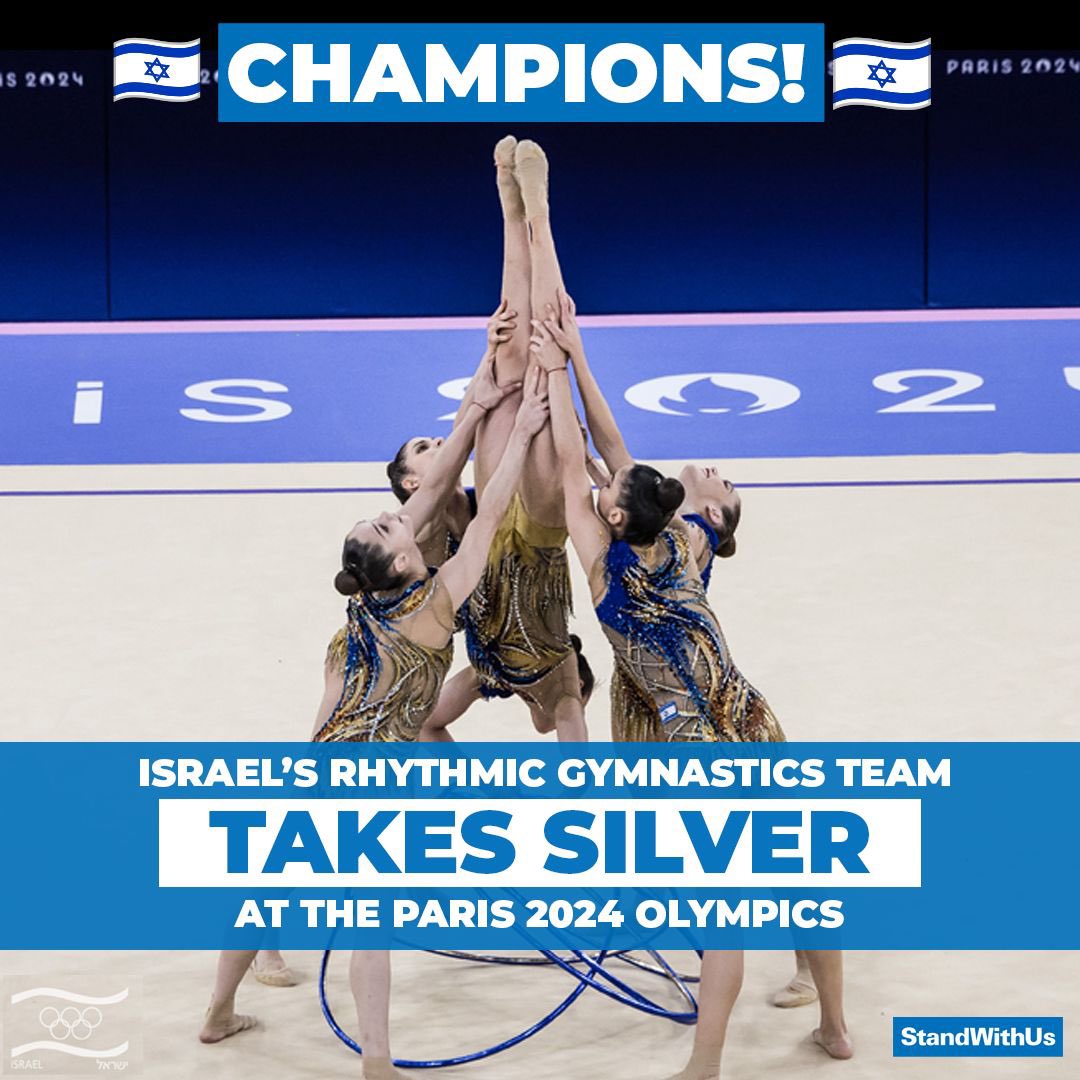 A HUGE ‘Mazal Tov’ to Israeli rhythmic #gymnastics team for winning the silver medal at the Paris 2024 #Olympics. We couldn’t be prouder! 🤸🇮🇱🥈