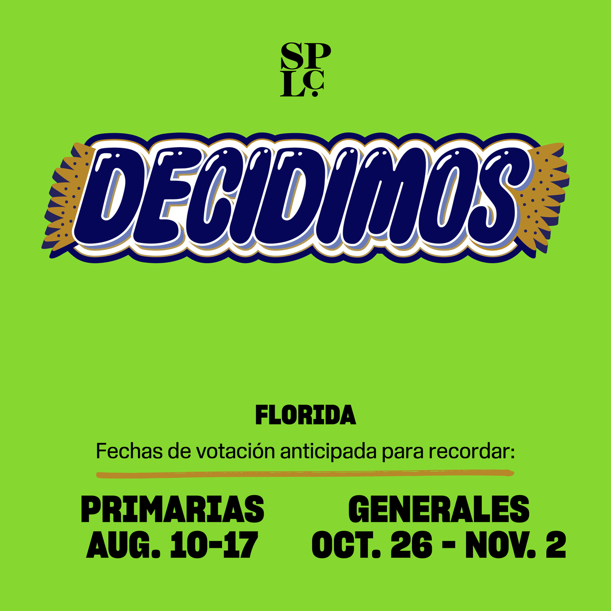 splcentro's tweet image. 📣 ¡Hola, Florida! ¡La votación anticipada para las Elecciones Primarias comienza este fin de semana! ¡Asegúrense de estar preparados para votar! #Florida #VotaciónAnticipada bit.ly/44qtDQR