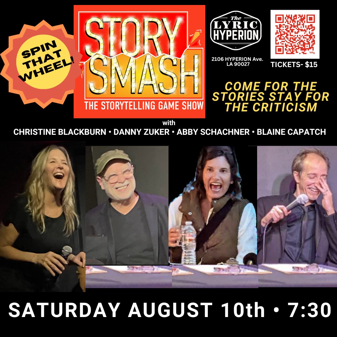 This weekend I recommend Story Smash <a href="/LyricHyperion/">The Lyric Hyperion</a> my favorite comedy show in LA! :) <a href="/StoryWorthy/">Christine STORYSMASH DEC 21 @LyricHyper Blackburn</a> <a href="/DannyZuker/">Danny Zuker</a> @blainecapatch <a href="/abbyschach/">your friend abby</a> 
#comedy #live #local #theatre #creativity #laughter #comic #reviews