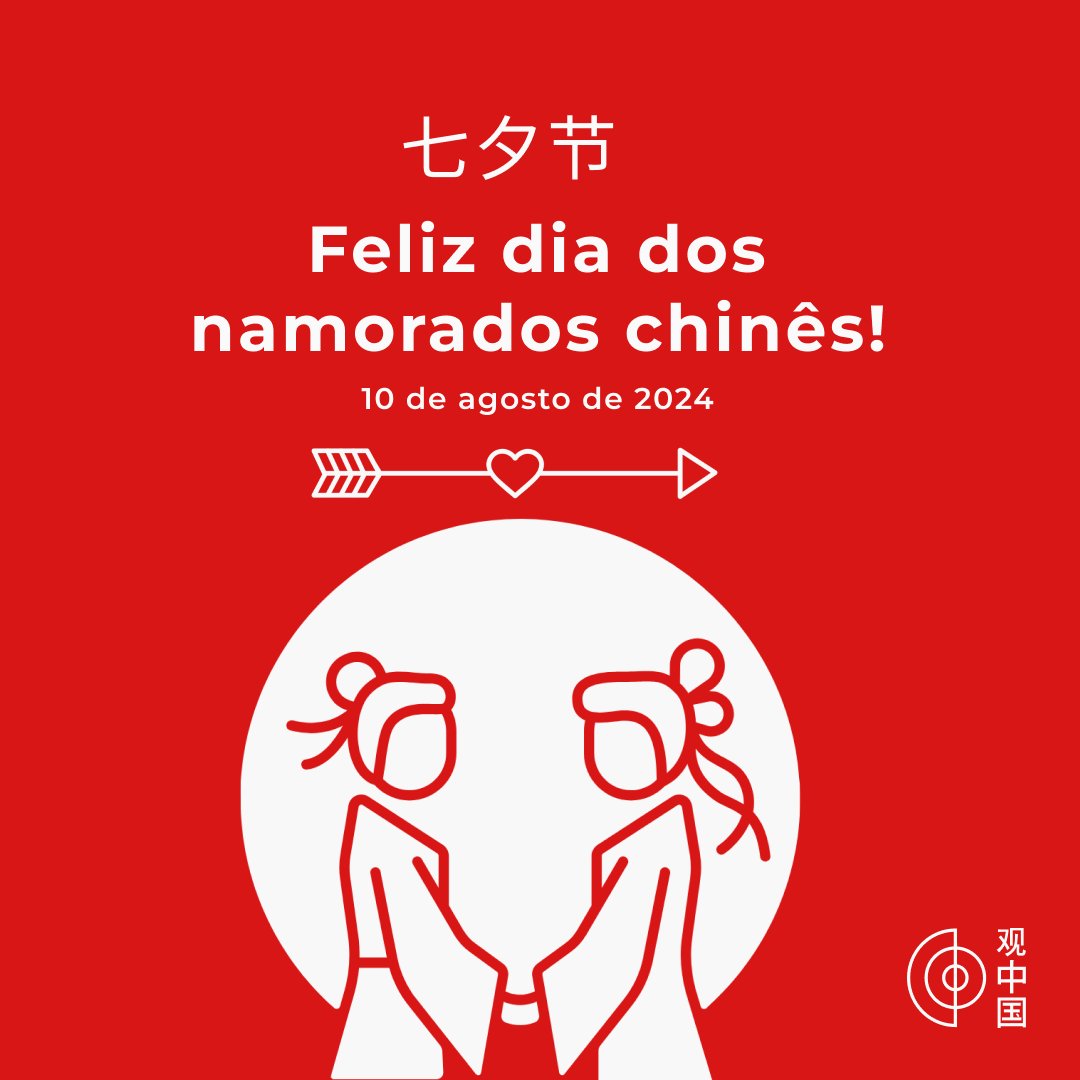 ObservaChinaNet's tweet photo. ❤️ Hoje é um dia de especial importância na China - é o Festival Qixi! 🏮

Este festival tradicionalmente ocorre no sétimo dia do sétimo mês do calendário lunar chinês. Neste ano, o Festival Qixi cai no dia 10 de agosto. 
#QixiFestival https://t.co/FNemZ1J6dZ