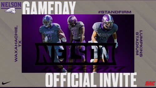 TyShannon75's tweet photo. Thank you, @Coach_MacSAGU and @coach_hudgins for the Game Day Invitation!! Can’t wait to see you October 12! @NelsonUSports @nelsonuedu #STANDFIRM @CoachHSmith https://t.co/4RGcTbhlpi