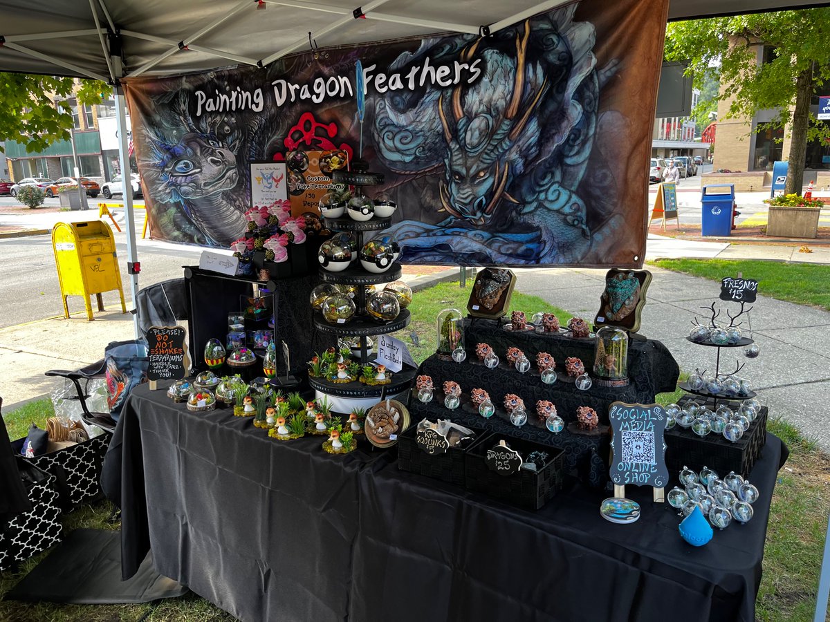 JDArtist23's tweet photo. We’re all set up at Squonkapalooza—our first outdoor event and the weather couldn’t be better! Find us for cryptid goodies and squonk quests. #squonkapalooza #squonk #cryptid #festival #cryptozoo #cryptozoobook https://t.co/seRy6fkvqe