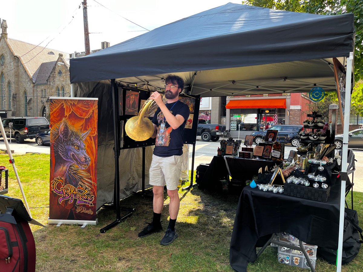 JDArtist23's tweet photo. We’re all set up at Squonkapalooza—our first outdoor event and the weather couldn’t be better! Find us for cryptid goodies and squonk quests. #squonkapalooza #squonk #cryptid #festival #cryptozoo #cryptozoobook https://t.co/seRy6fkvqe