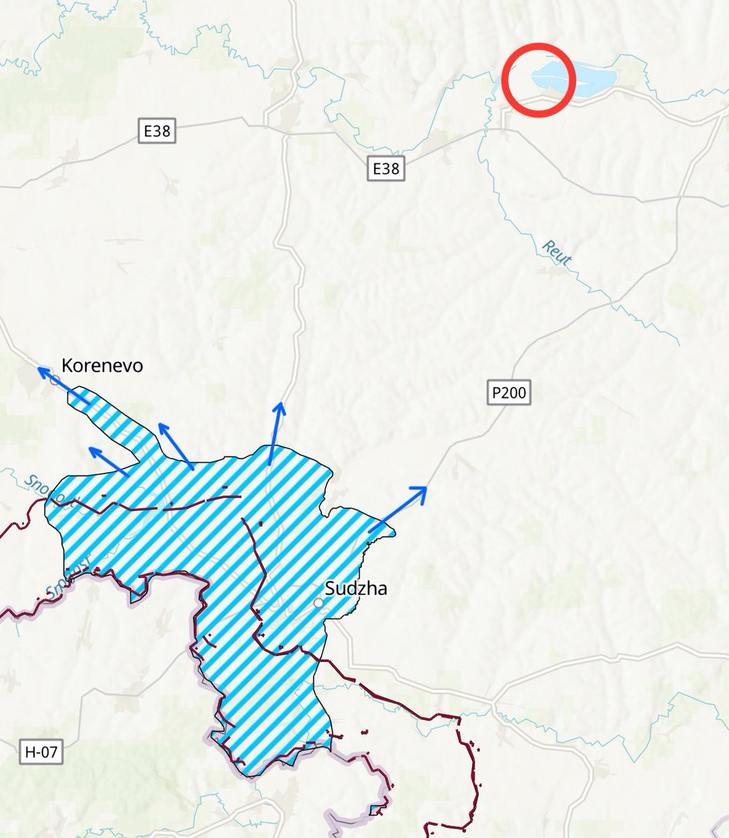 The Kursk NPP is enclosed in the red circle, and is known to hold lots of munitions and supplies for the Russian Military - due to it not being targeted by air strikes of any kind. It would no doubt be a goal of the Ukrainians to take.