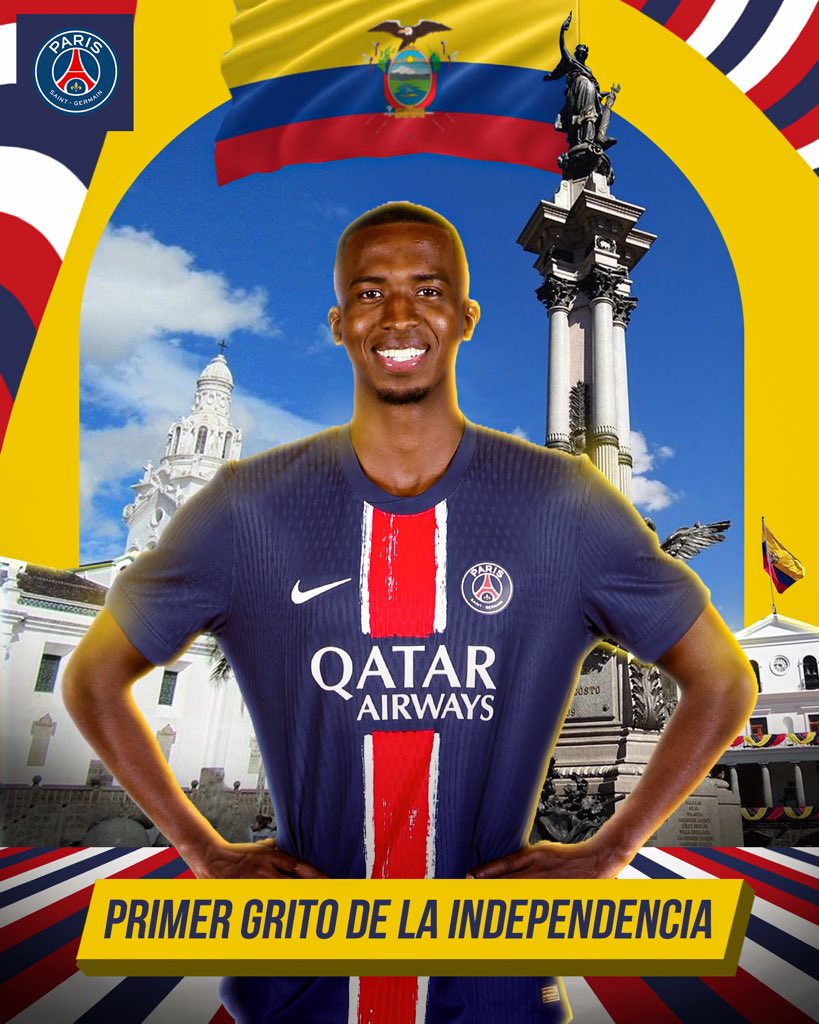 PSG_espanol's tweet photo. ¡Que se escuche bien fuerte el Primer Grito de la Independencia! ✊🗣️

🇪🇨 ¡VIVA EL ECUADOR! 🇪🇨 https://t.co/Al7ofto6vh