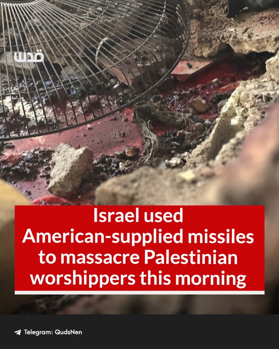 USA missiles that see temperatures reach up to 7000 degrees celsius were used in the Israeli dawn massacre at Al-Tabi'in School.

Literally leading to the burning of the victims’ bodies.

Netanyahu is a monster. 

It’s a genocide.

Arms embargo now.
The Hague now.