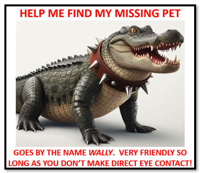 TimEJones's tweet photo. This week in View from the Bleachers: Recently a quirky small news story caught my attention. It was about an elderly man whose pet named Wally had gone missing. Wally is an emotional support ALLIGATOR! Read what I'm doing to reunite Wally with his owner.
https://t.co/3dVhmNzT31 https://t.co/gH6r3uWPlx
