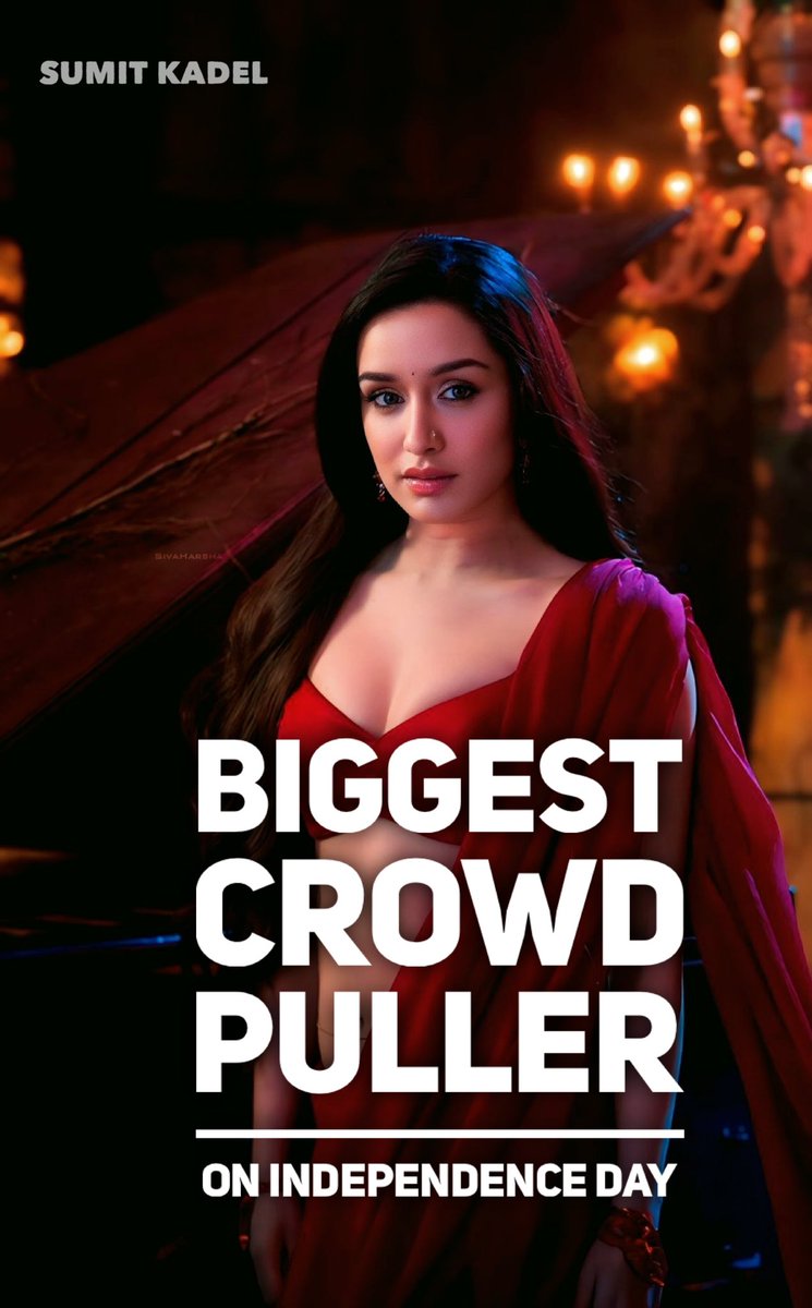 SumitkadeI's tweet photo. This Independence Day, the tables are turning! #ShraddhaKapoor is set to emerge as the BIGGEST CROWD PULLER, surpassing all male stars!

With #Stree2, she's ready to shatter box office records and stereotypes! 

Advance booking is on 🔥🔥🔥 https://t.co/Mv0pzGa29D