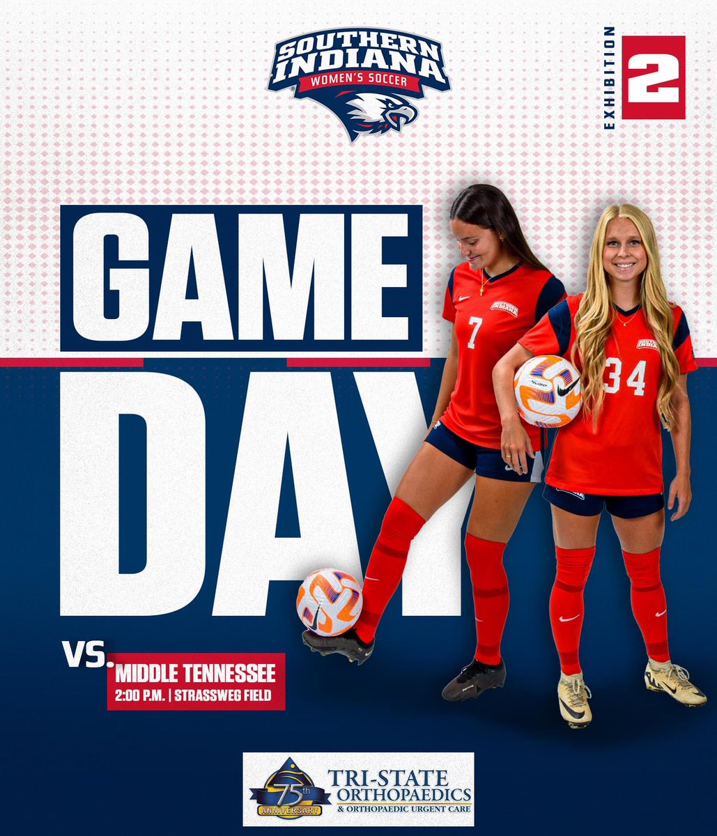 With its final preseason exhibition match, <a href="/usiwsoc/">usi women's soccer</a> kicks off an exhibition split doubleheader at Strassweg Field this afternoon. The Screaming Eagles host Middle Tennessee. There will be no live coverage of the exhibition.

🆚 Middle Tennessee
📍 Evansville, Ind.
🦅⚽️